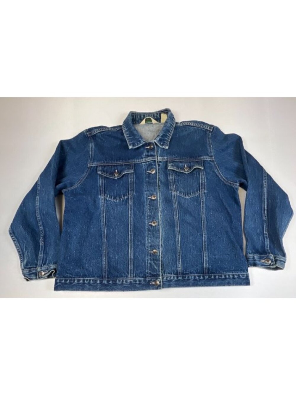 St. John's Bay Denim Jacket Women 20W Blue Cotton Classic Trucker Flutton